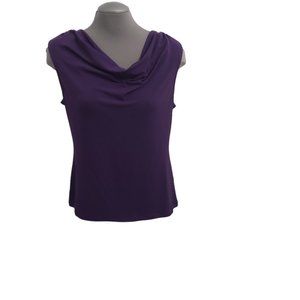 Jones Wear Women Size L Large Cowl Neck Slim Fit Purple Polyester Blend Tank Top